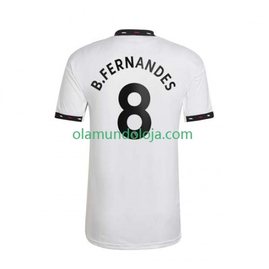Camisola Manchester United Bruno Fernandes 8 Homem Equipamento Segundo 2022-2023 Manga Curta